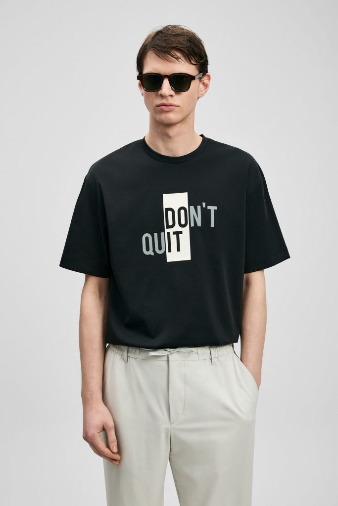 LUFİAN Carl Modern Grafik Tişört 111020285 - Siyah