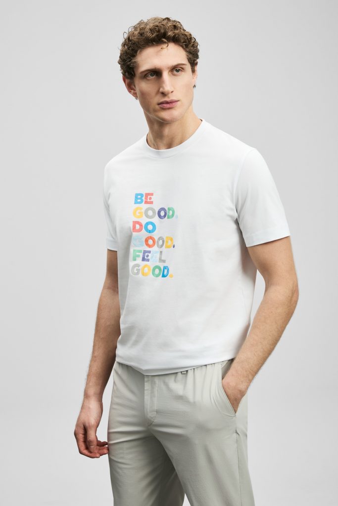 LUFİAN Good Modern Grafik Tişört 111020290 - KIR.BEYAZ