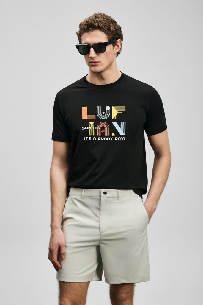 LUFİAN Sunny Modern Grafik Tişört 111020291 - Siyah