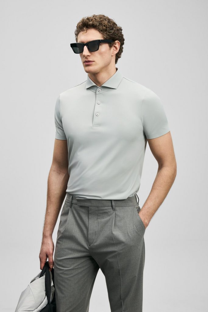 LUFİAN Spencer Hi- Tech Performance Dikişsiz Polo Tişört 111040240 - A.GRİ