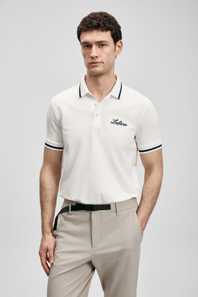 LUFİAN Smart Erkek Polo Tişört  111040249 - KIR.BEYAZ