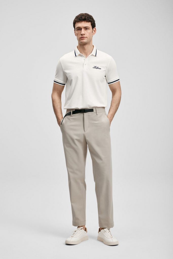 LUFİAN Smart Erkek Polo Tişört  111040249 - KIR.BEYAZ
