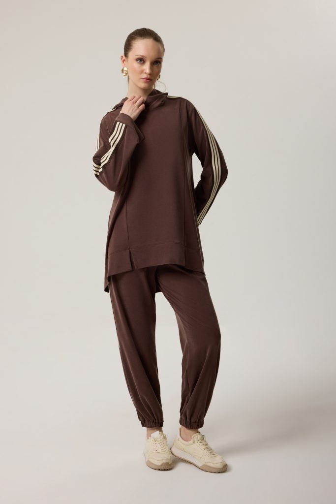 MASCARA Şerit Detaylı Kapuşonlu Tunik 215522