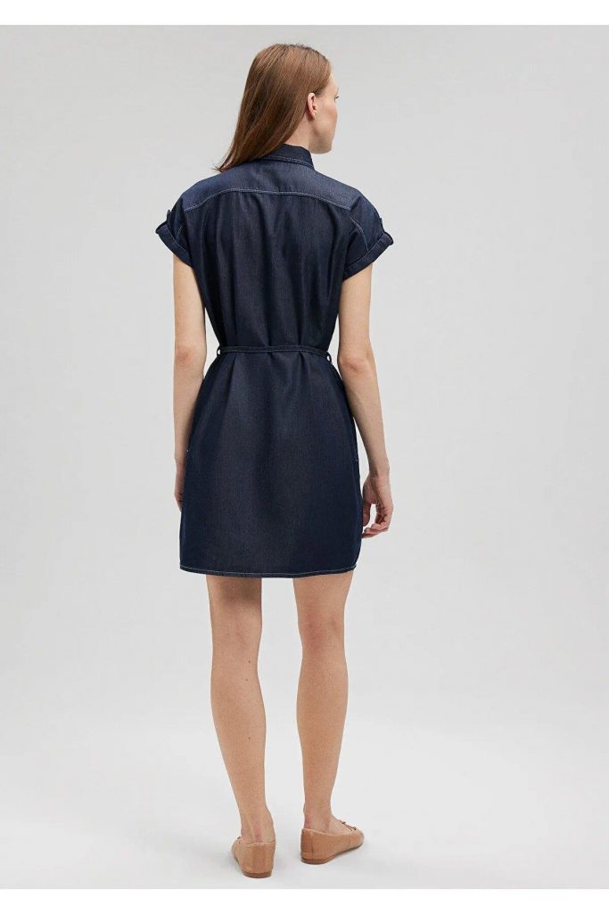 MAVİ Cep Detaylı Bağlamalı Elbise M130548-A3894