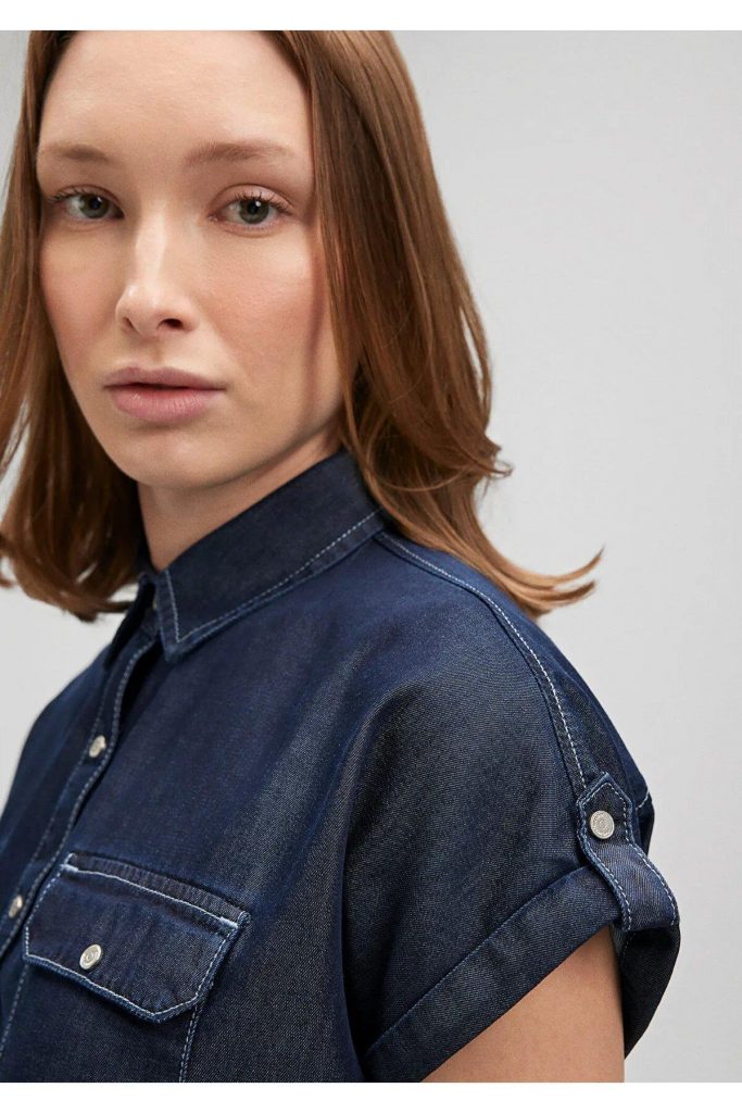 MAVİ Cep Detaylı Bağlamalı Elbise M130548-A3894 - Lacivert