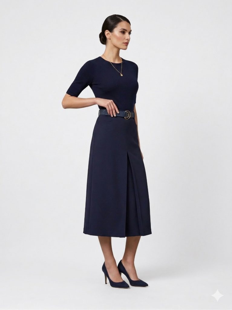 MODAİLGİ Midi Boy Kemerli Etek 30103