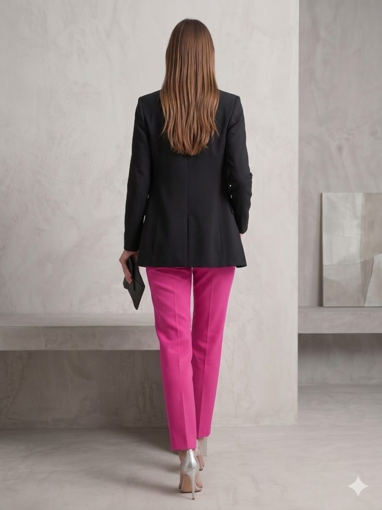 MODAİLGİ Yandan Cepli Düz Kesim Pantolon 4510 - pembe