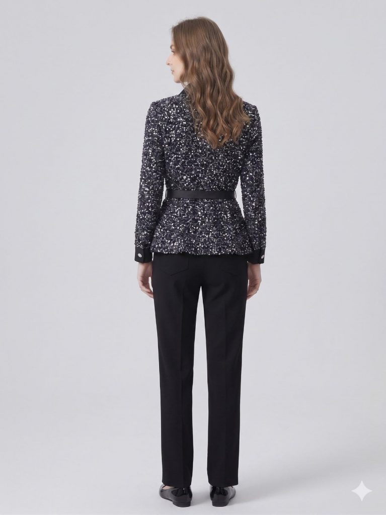 MODAİLGİ Pul İşlemeli Tunik 15104 - Siyah