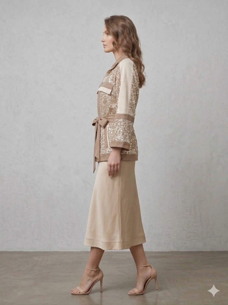 MODAİLGİ Pul Payetli Kemerli Ceket 15105