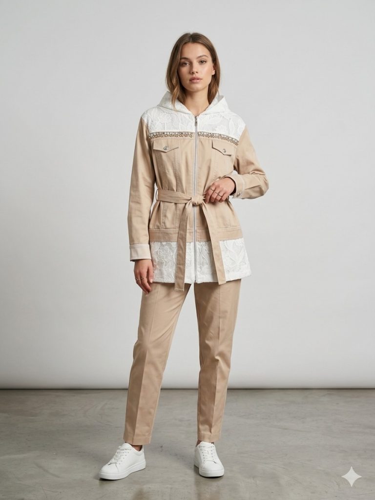 MY312 Taş Ve Dantel İşlemeli 2'Lİ TAKIM 1657 - BEJ