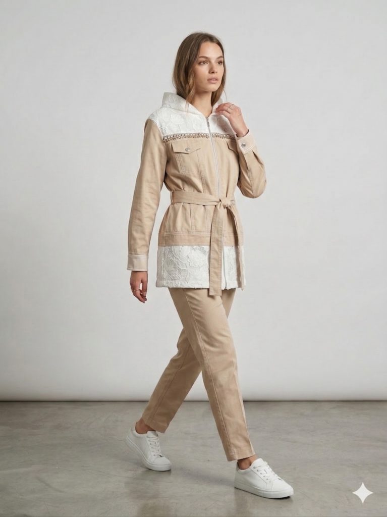 MY312 Taş Ve Dantel İşlemeli 2'Lİ TAKIM 1657 - BEJ