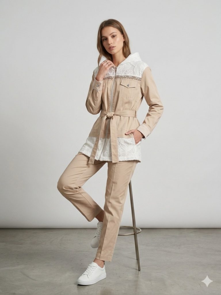 MY312 Taş Ve Dantel İşlemeli 2'Lİ TAKIM 1657 - BEJ