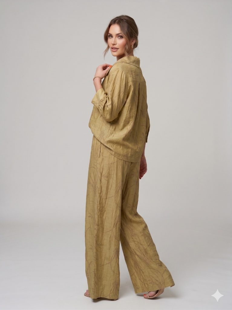 MY312 Kendinden İşlemeli 2'Li Takım 1664 - oliv