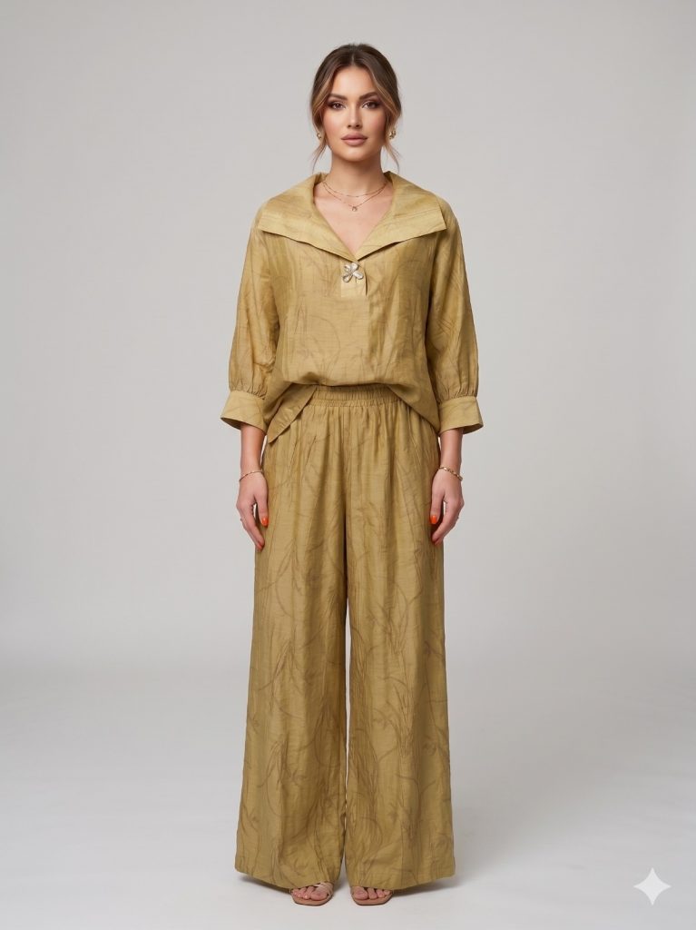 MY312 Kendinden İşlemeli 2'Li Takım 1664 - oliv