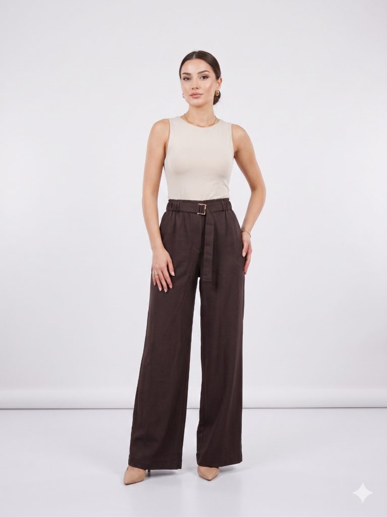 NAAR Kemer Detaylı Pantolon 32238 - kahve