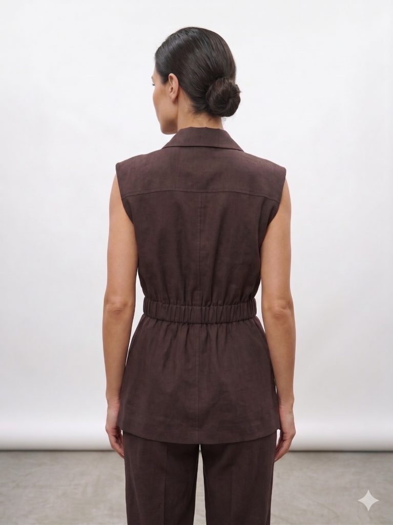 NAAR Bel Bağlama Detaylı Yelek  32718 - kahve