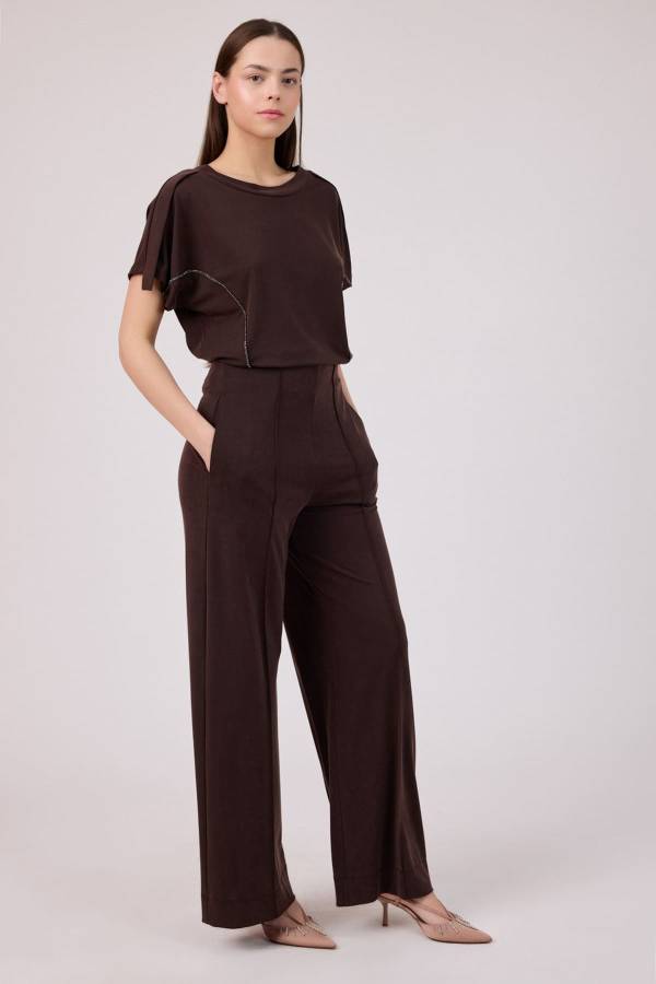 FEVER Beli Lastkili Rahat Kesim Pantolon 12037 - kahve