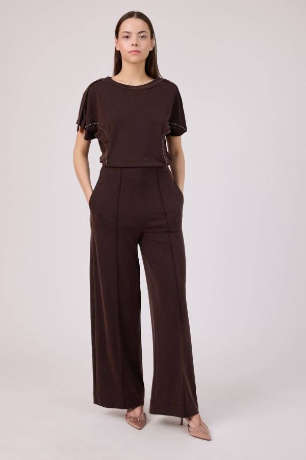 FEVER Beli Lastkili Rahat Kesim Pantolon 12037 - kahve