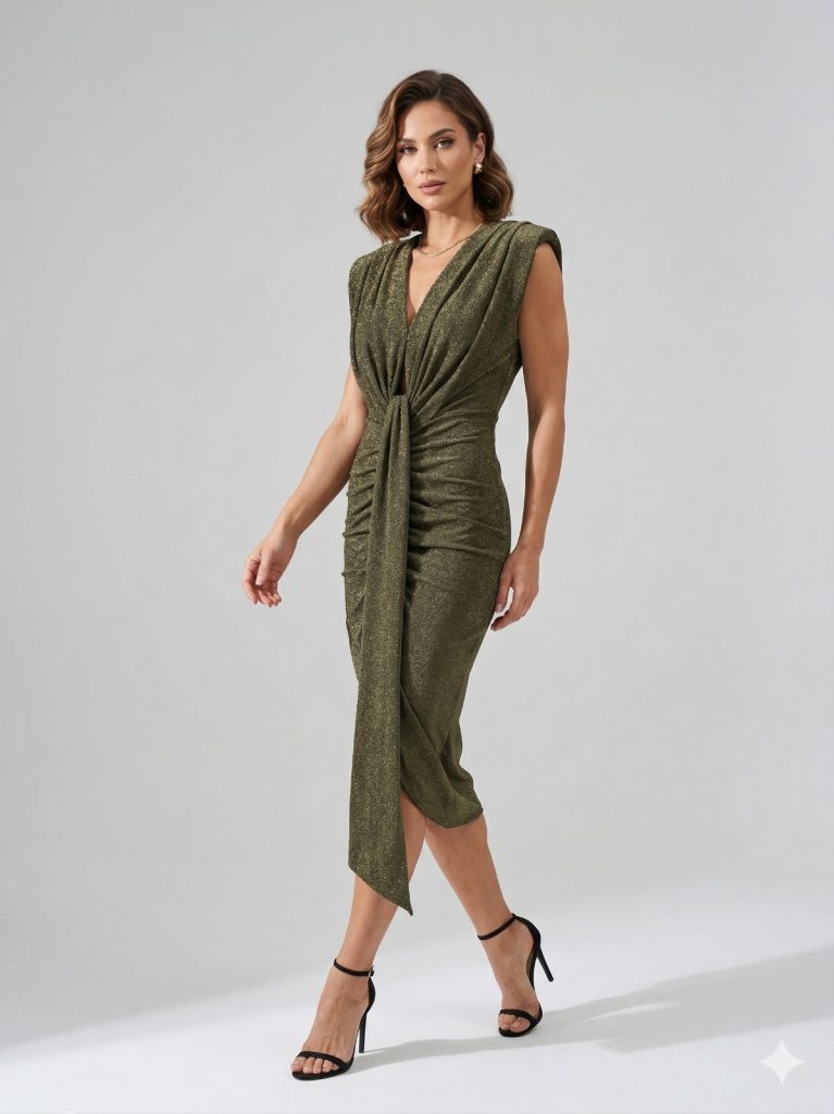 CENTİLMEN Vatkalı Düğüm Detaylı Simli Abiye  2455