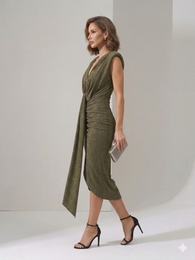 CENTİLMEN Vatkalı Düğüm Detaylı Simli Abiye  2455