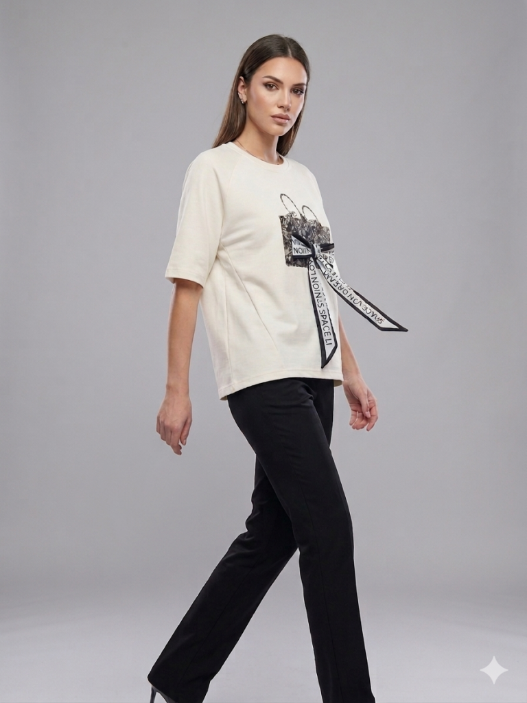 ON TRİKO Kurdele Detaylı Bluz 76330