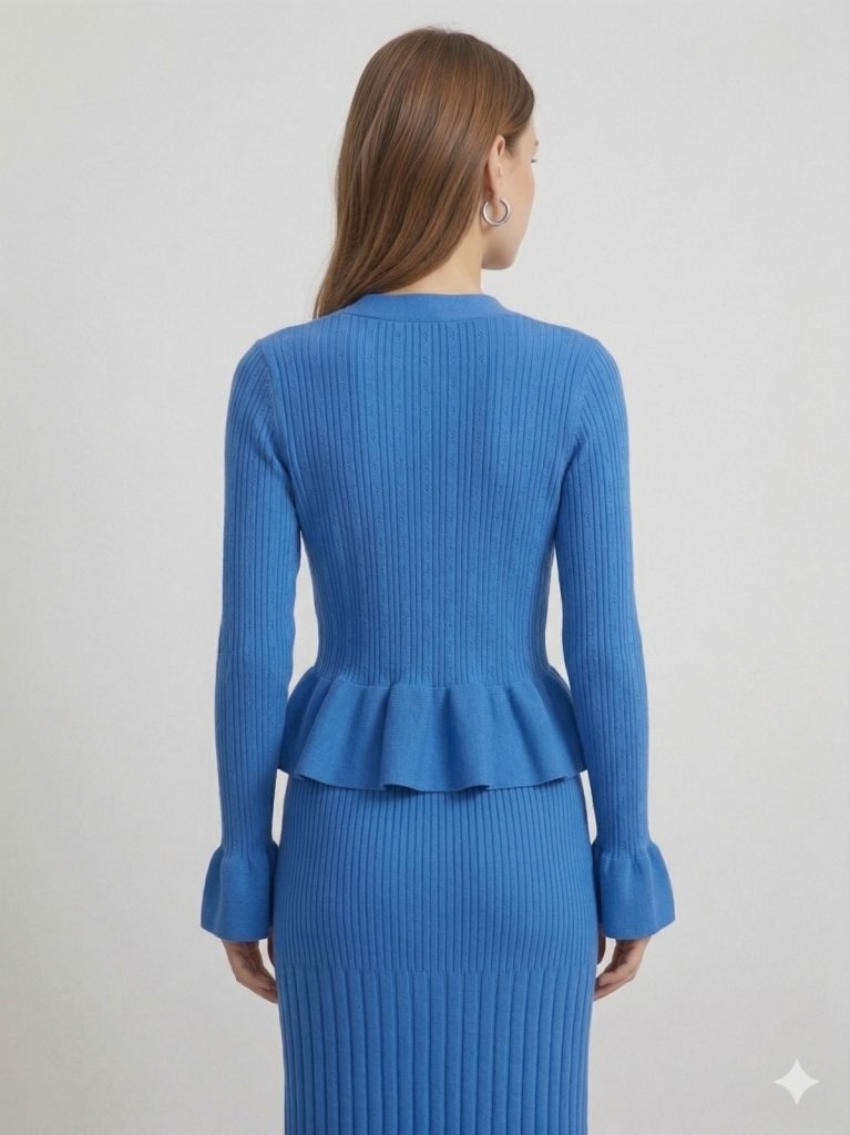 ON TRİKO Düğme Detaylı Vatkalı Hırka 79902 - MAVİ