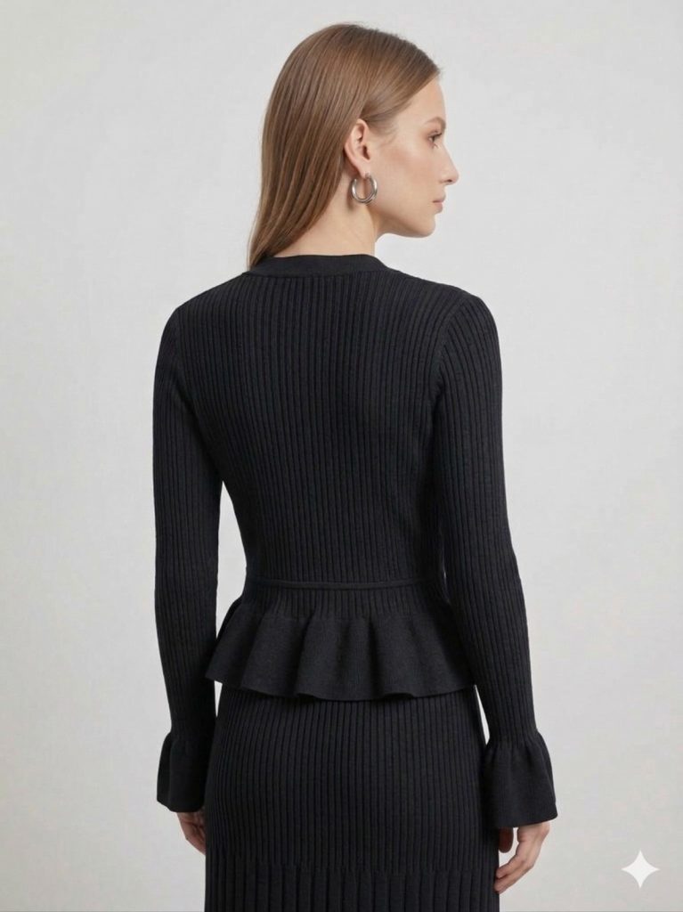 ON TRİKO Düğme Detaylı Vatkalı Hırka 79902 - Siyah