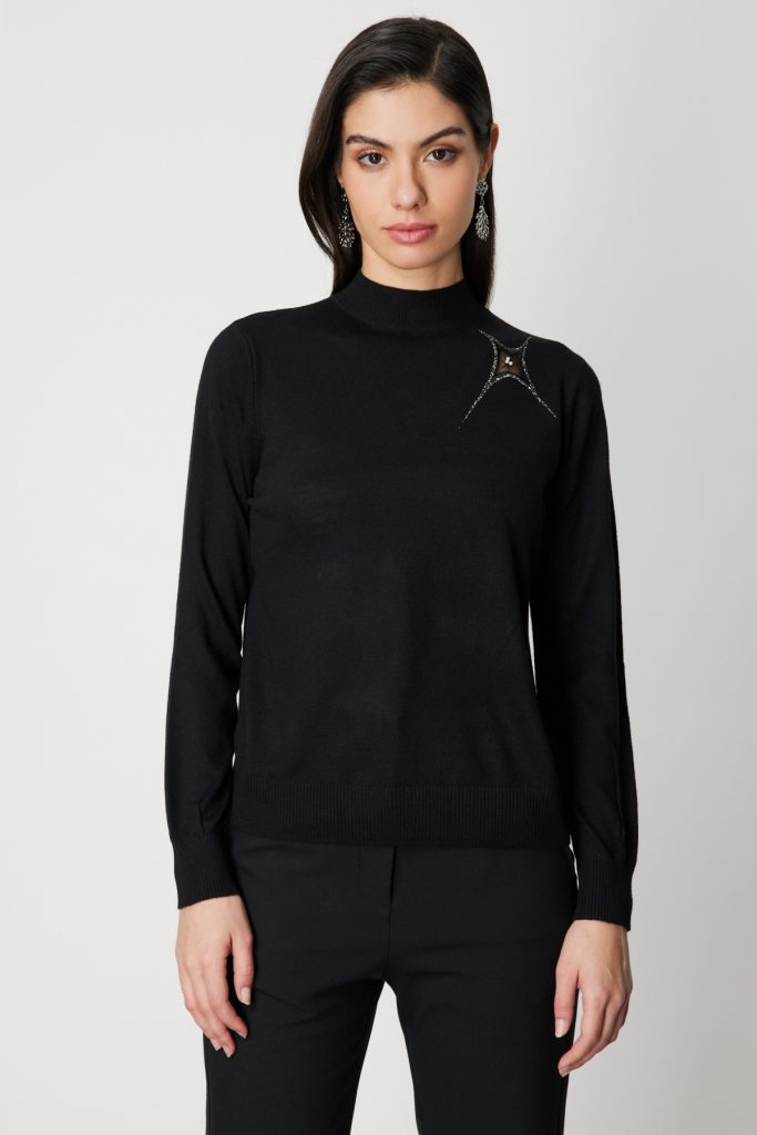 ON TRİKO Omzu Taş Detaylı Triko Kazak 60453