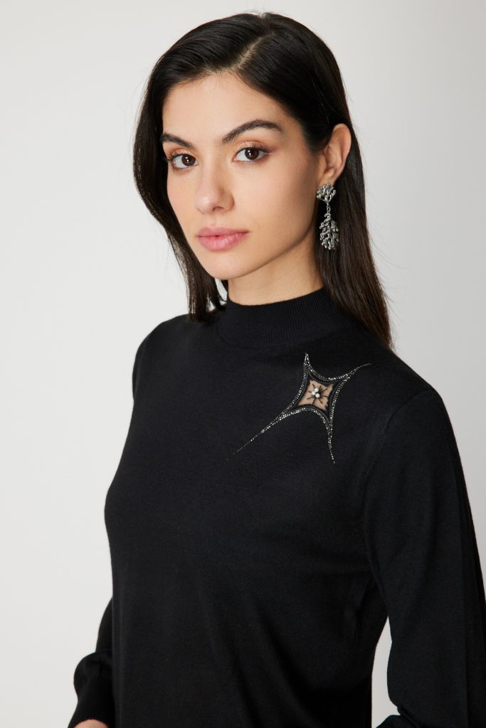 ON TRİKO Omzu Taş Detaylı Triko Kazak 60453