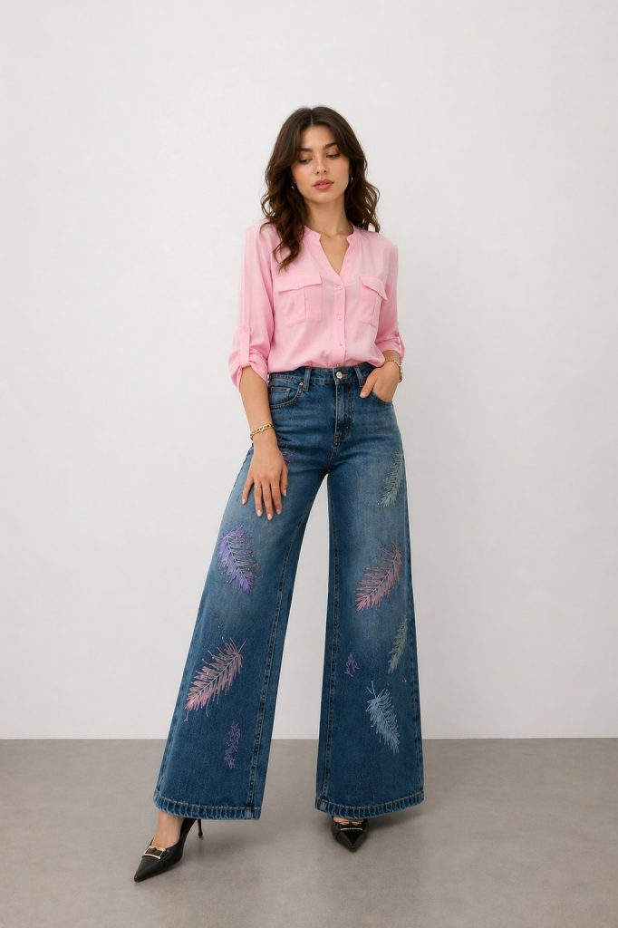 ONİX Taş İşlemeli Pantolon 5021 - MAVİ