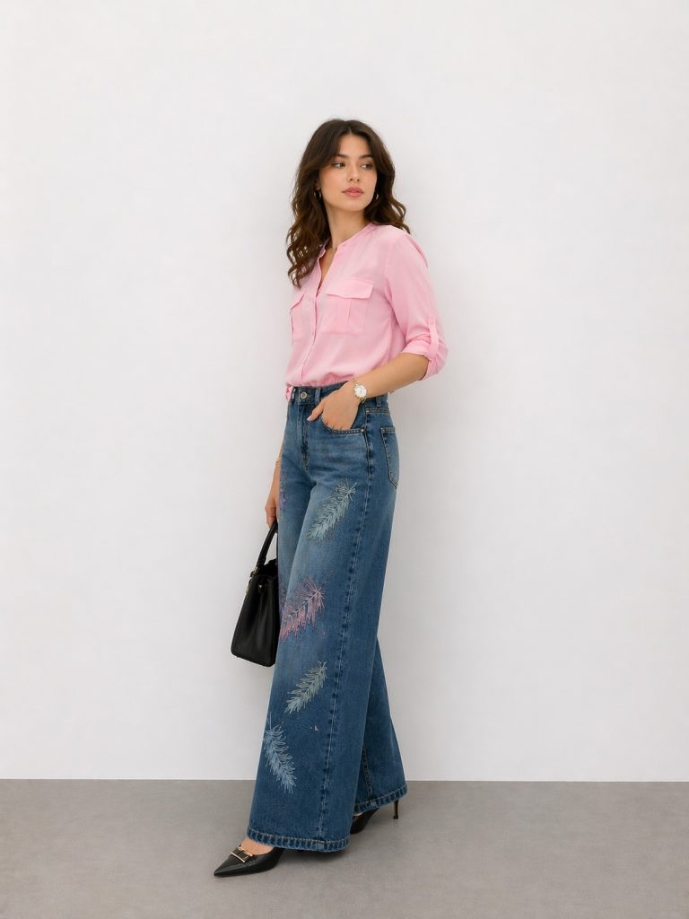 ONİX Taş İşlemeli Pantolon 5021 - MAVİ