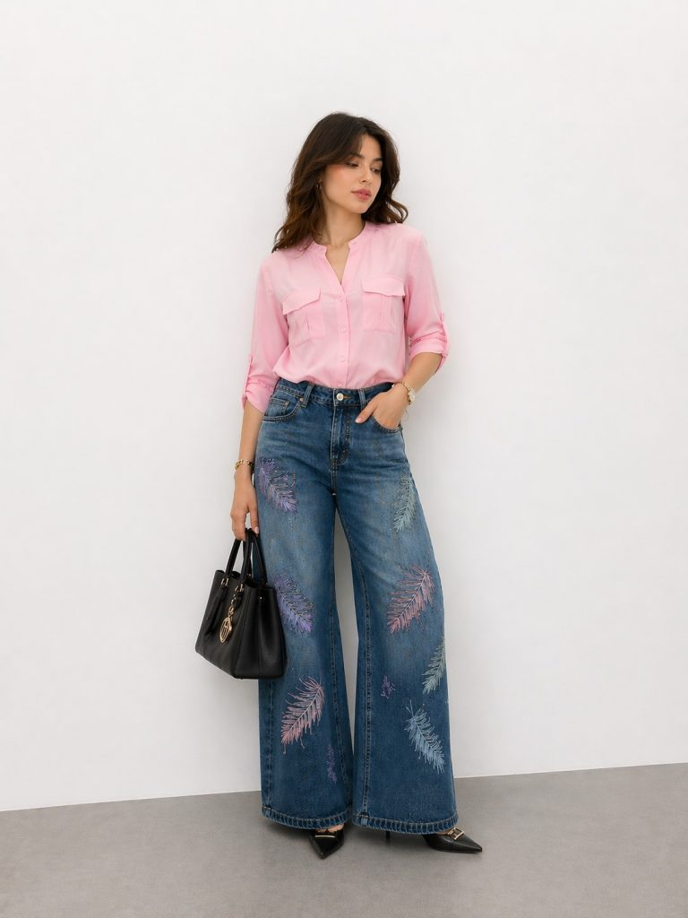 ONİX Taş İşlemeli Pantolon 5021 - MAVİ