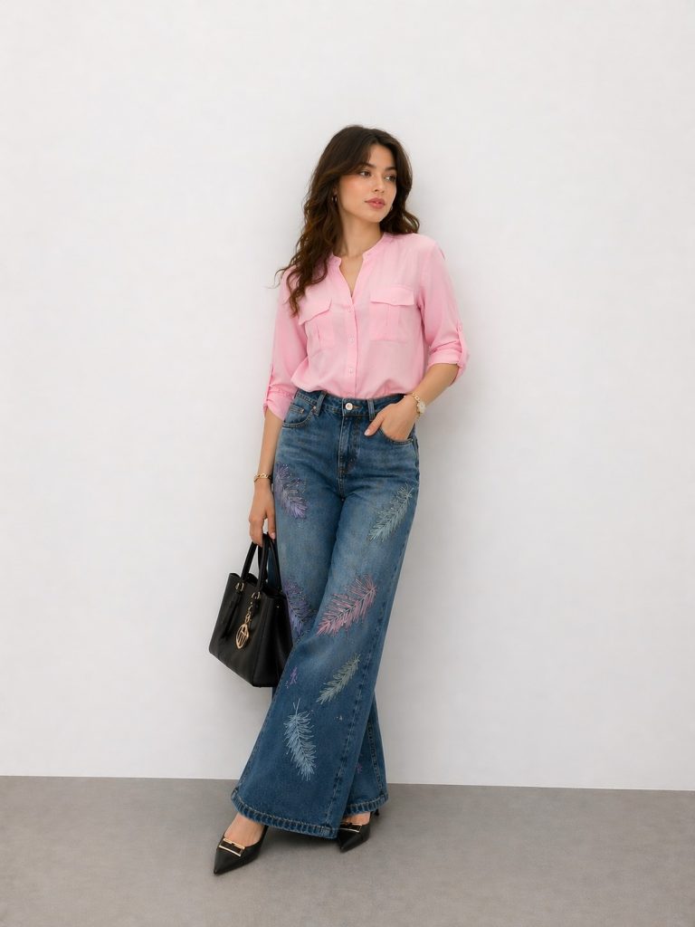 ONİX Taş İşlemeli Pantolon 5021 - MAVİ