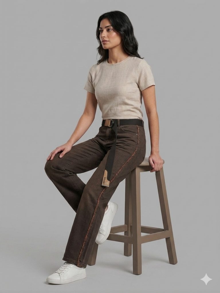 ŞANLI Kemer Detaylı Pantolon 10707 - kahve