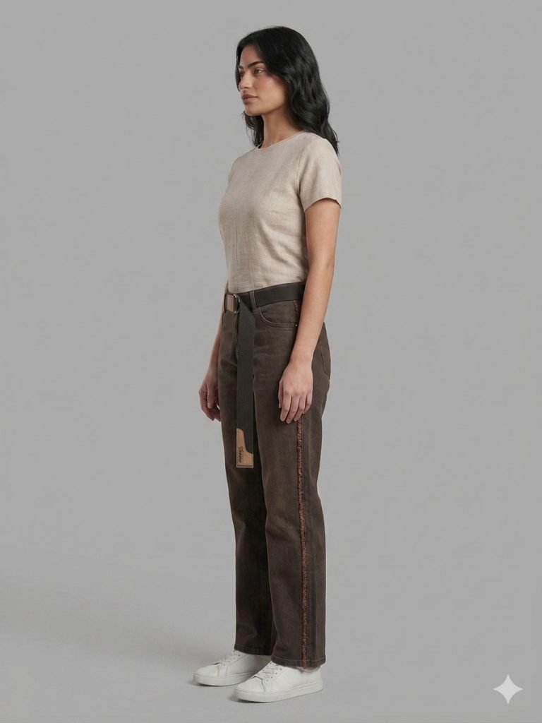 ŞANLI Kemer Detaylı Pantolon 10707 - kahve