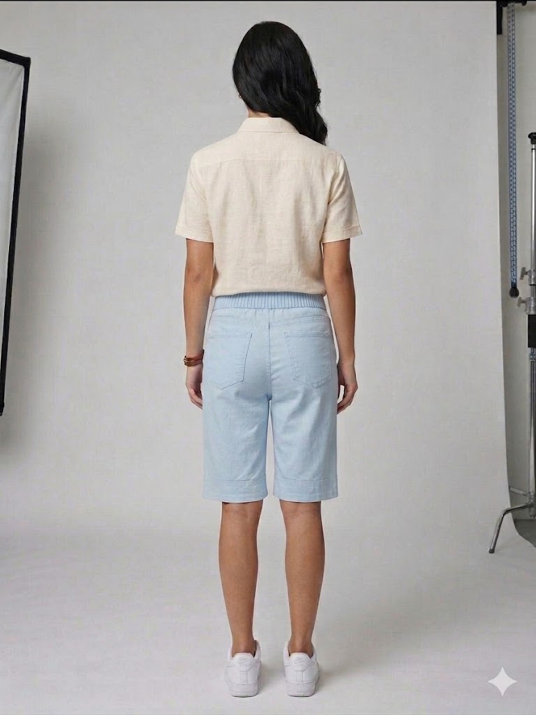 ŞANLI Beli Lastikli Şort 4769 - MAVİ