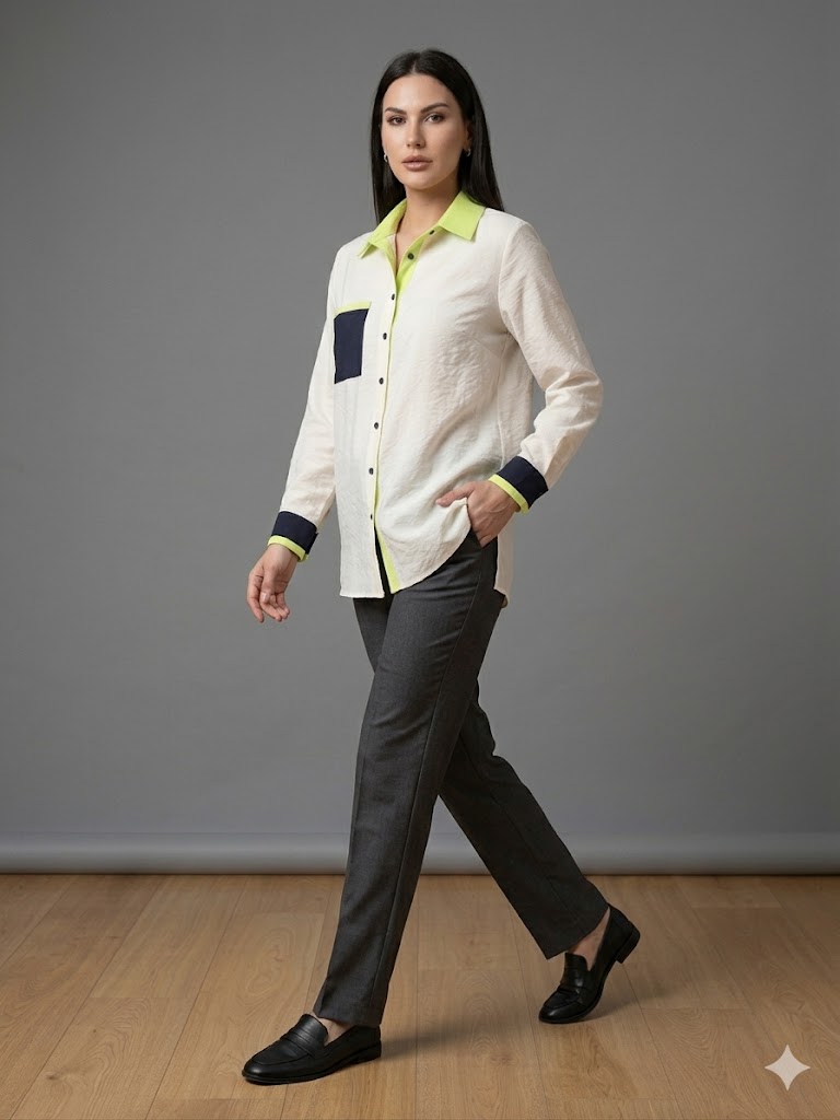 SEDNA Rahat Kesim Gömlek 7003 - Beyaz