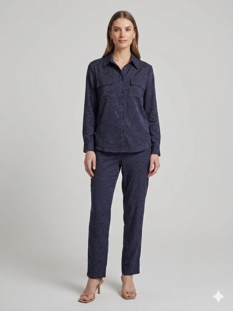 SEDNA Kendinden Desen İşlemeli Gömlek 7013