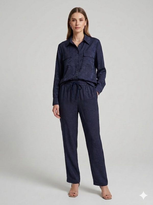 SEDNA Kendinden Desen İşlemeli Pantolon 7212