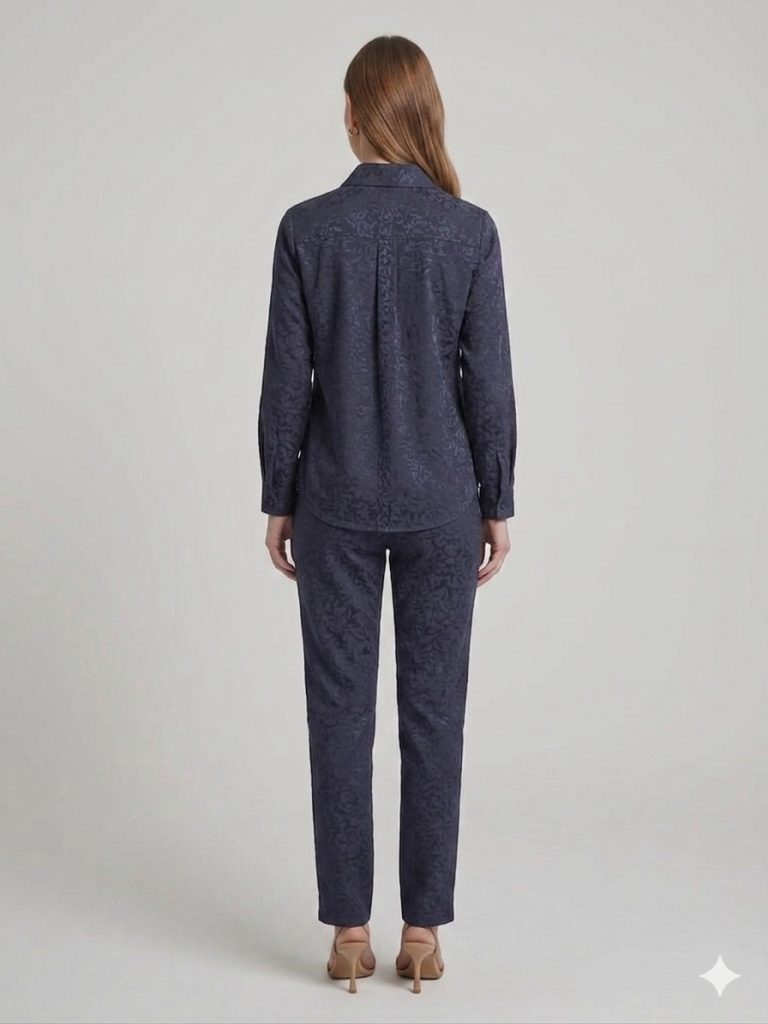 SEDNA Kendinden Desen İşlemeli Pantolon 7212