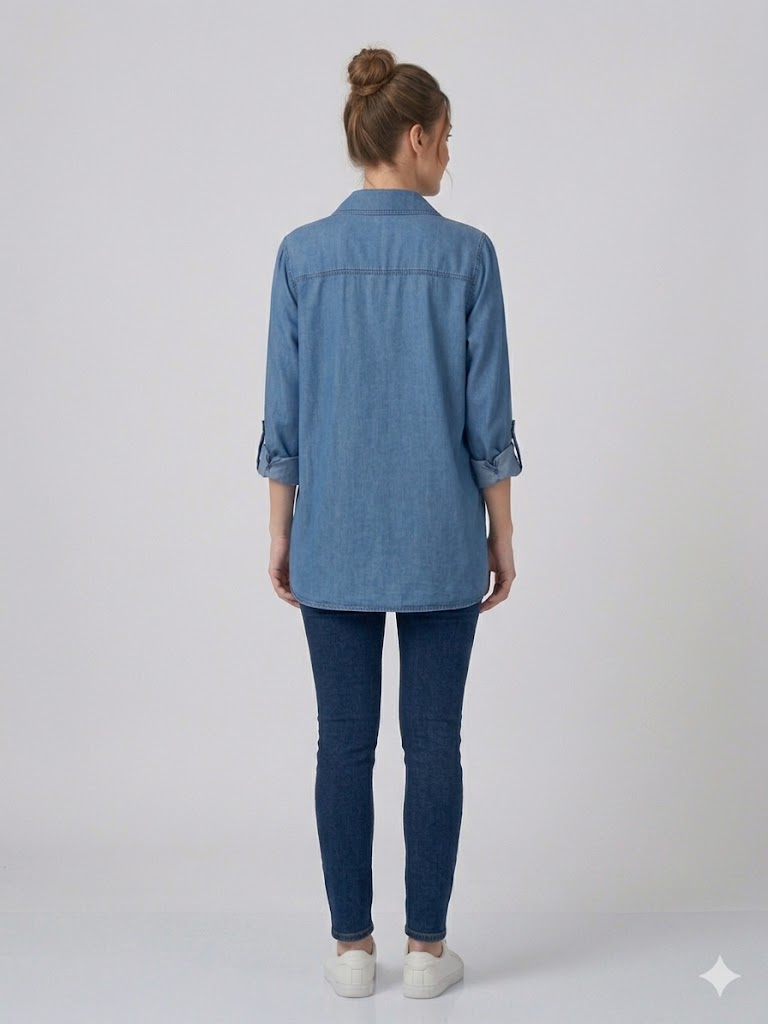 SEDNA Cep Detaylı Tunik 7015 - MAVİ