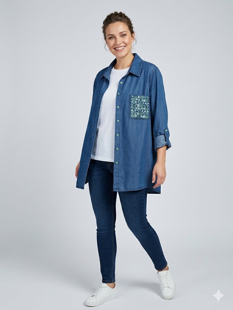 SEDNA Cep Detaylı Tunik 7015 - Lacivert