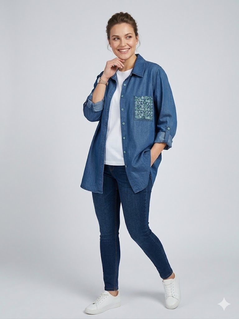 SEDNA Cep Detaylı Tunik 7015 - Lacivert