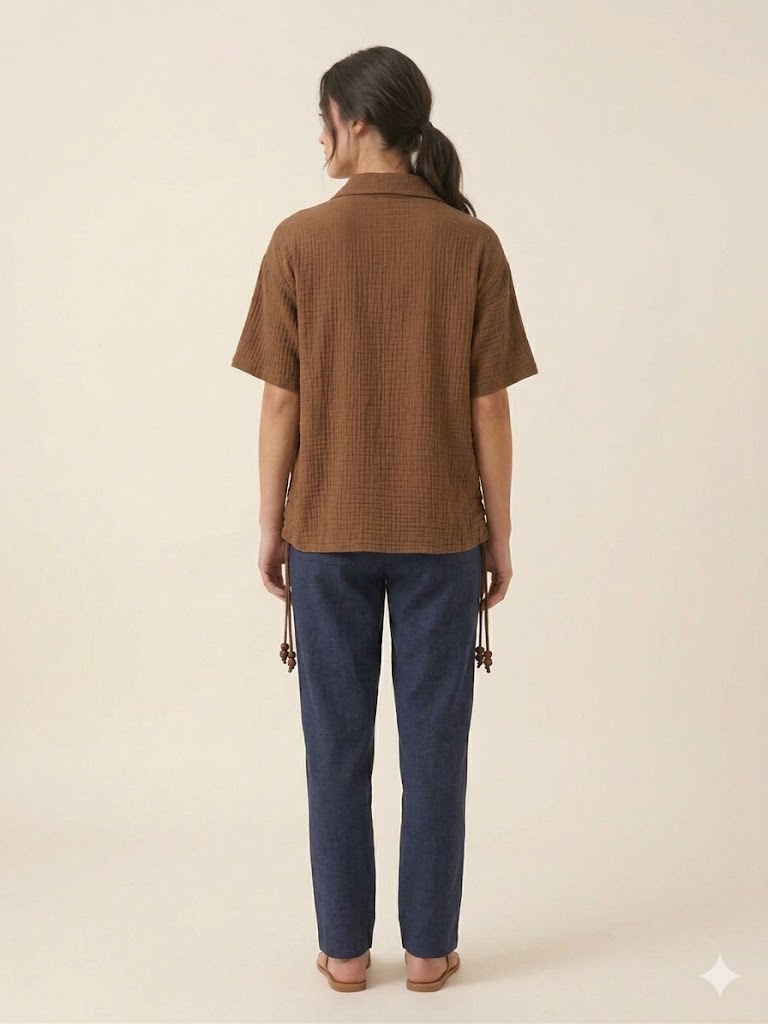 SEDNA Kısa Kollu Düğmeli Kadın Gömlek  7034