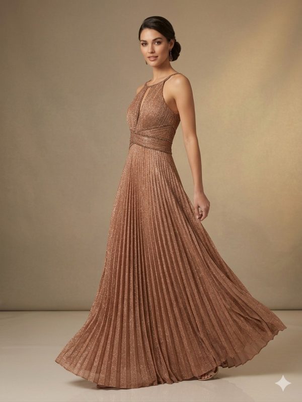 Centilmen Sırt Dekolte Taş İşlemeli Abiye Elbise  1048