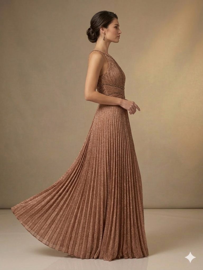 Centilmen Sırt Dekolte Taş İşlemeli Abiye Elbise  1048