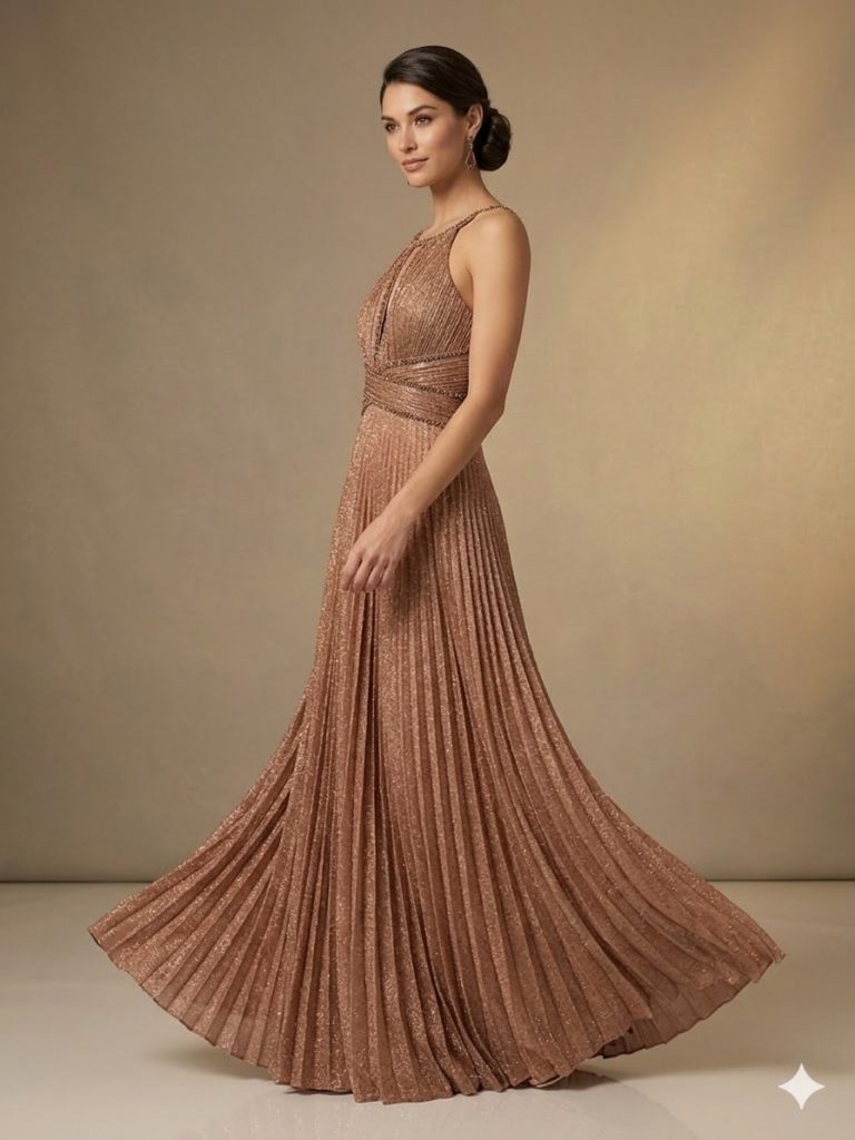 Centilmen Sırt Dekolte Taş İşlemeli Abiye Elbise  1048