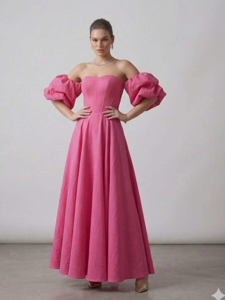 SO LADY Straplez Abiye Elbise  2042 - pembe