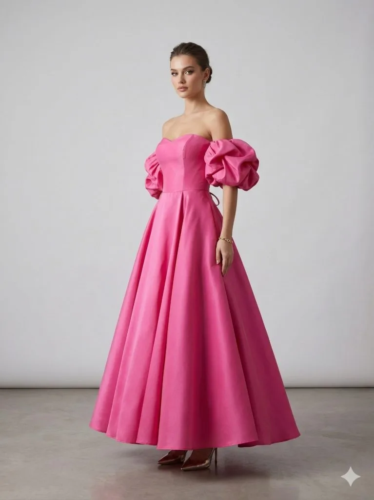 SO LADY Straplez Abiye Elbise  2042 - pembe