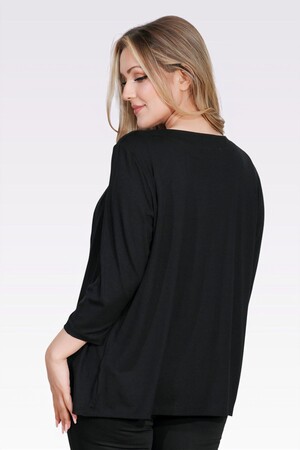 TOLGA SARAÇOĞLU Taş Detaylı Örme Bluzlu Takım 10743 - Siyah